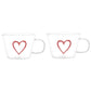 Set 2 tazze colazione Cuore Graffiti rosso