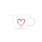 Set 2 tazze colazione Cuore Graffiti rosso