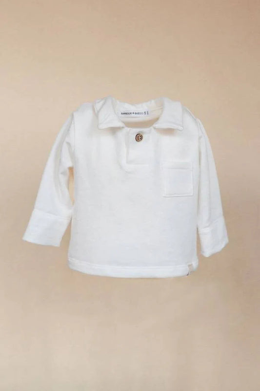 Polo maniche lunghe - Off White - 12/18M