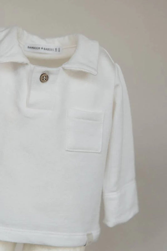 Polo maniche lunghe - Off White - 12/18M