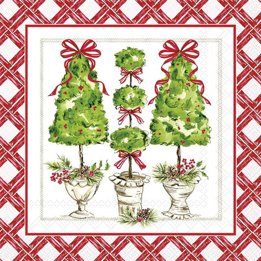 Tovaglioli in carta "Holly Topiary" red