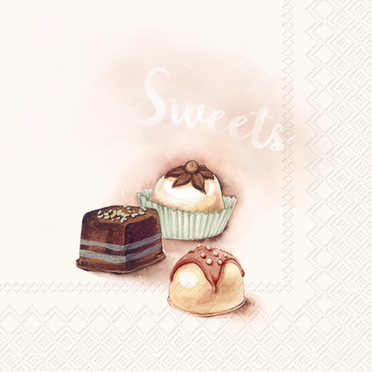 Tovaglioli in carta "Chocolates" cream