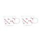 Set 2 tazze colazione Tappezzeria Cuori Rosso