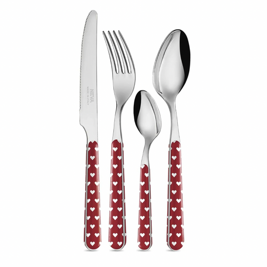 Posate Cuoricini rosso amaranto