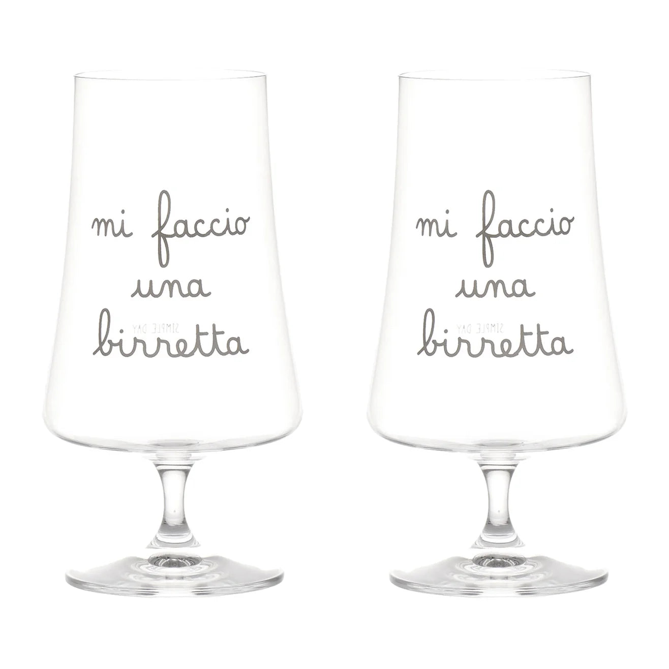 Set 2 calici Mi faccio una birretta