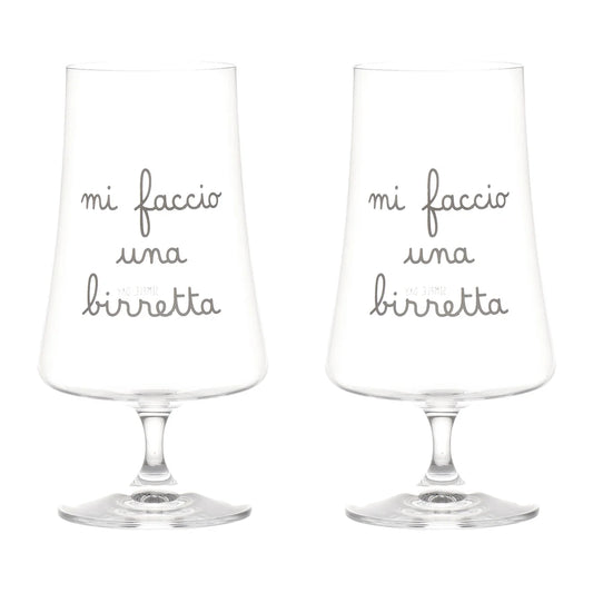 Set 2 calici Mi faccio una birretta