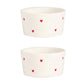 Set 2 coppette tappezzeria cuori rossi