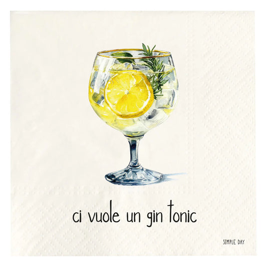 Tovaglioli in carta Ci vuole un gin tonic