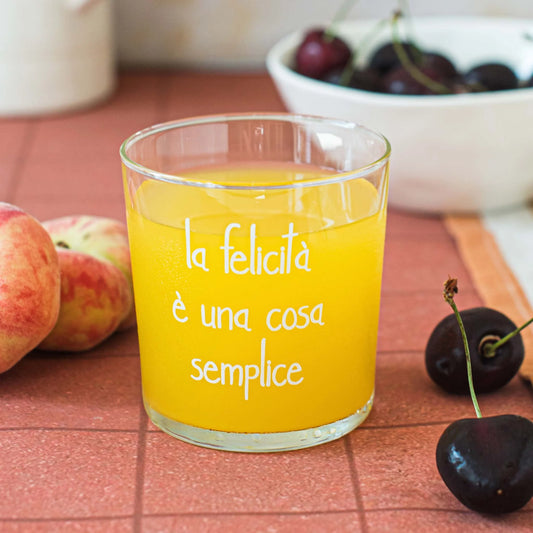 Bicchiere La felicità è una cosa semplice