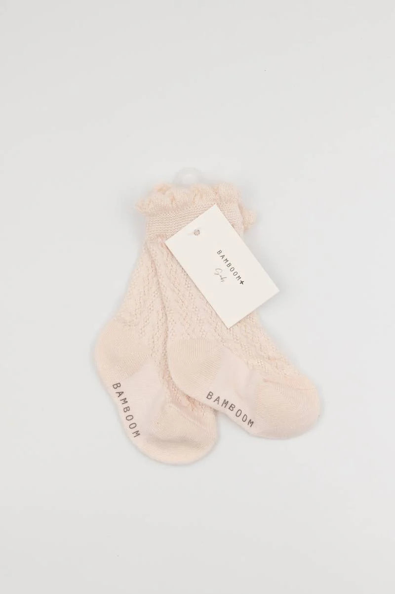 Calza bimba traforata - Water Pink