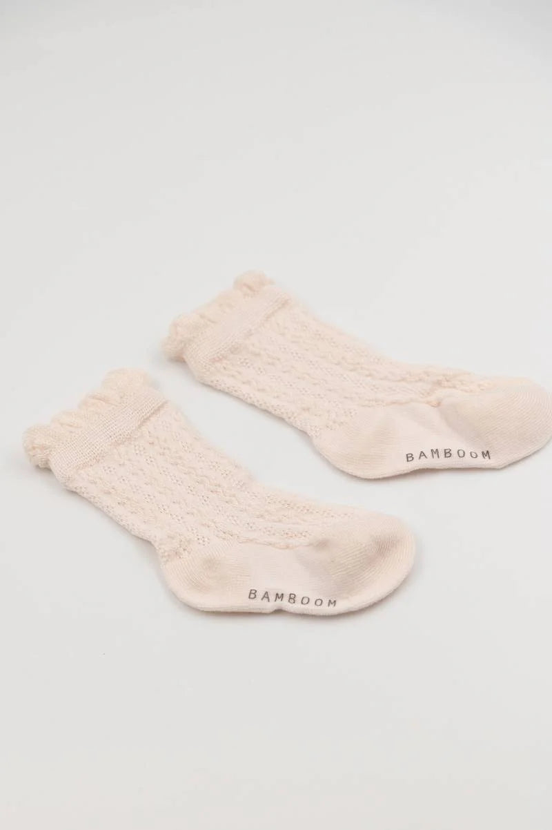 Calza bimba traforata - Water Pink