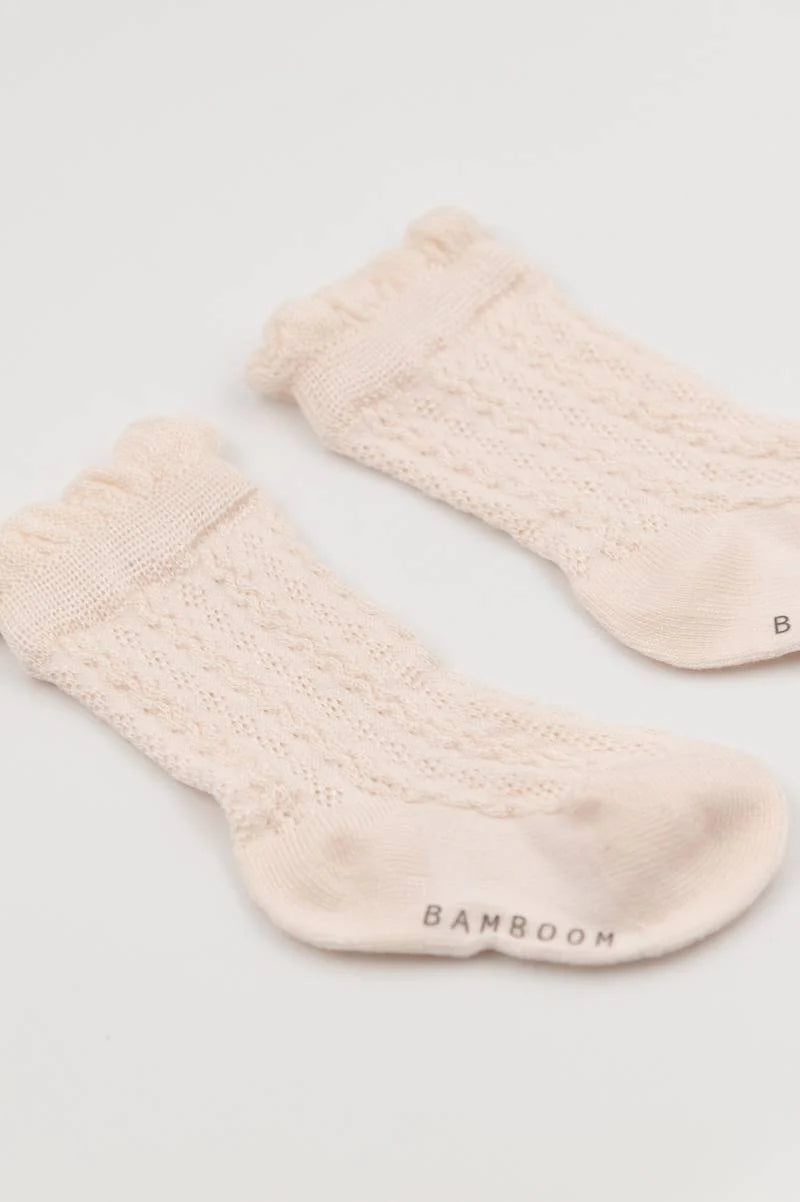 Calza bimba traforata - Water Pink