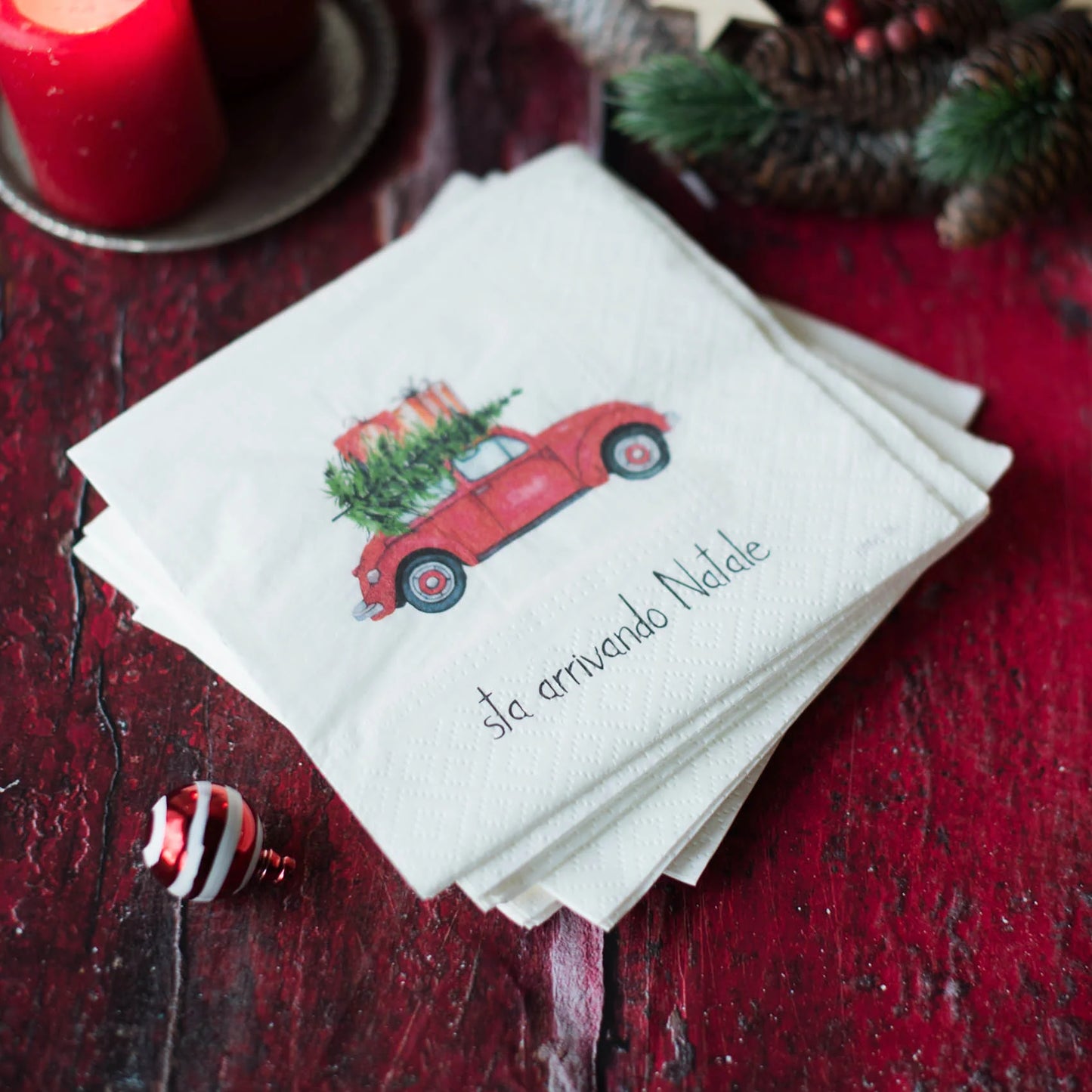 Tovaglioli in carta Sta arrivando Natale