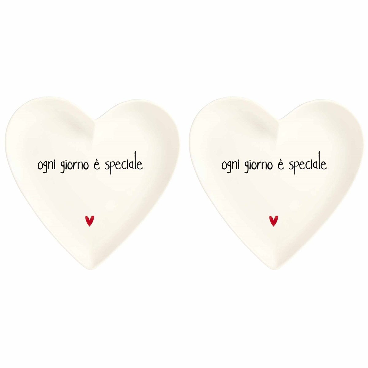 Set 2 Piatti cuore Ogni giorno è speciale