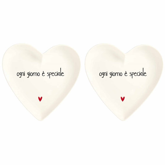 Set 2 Piatti cuore Ogni giorno è speciale