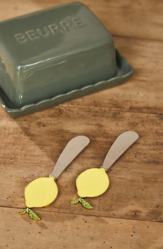 Set 2 coltelli spalmaburro limone