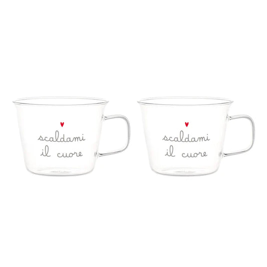 Set 2 tazze colazione Scaldami il cuore