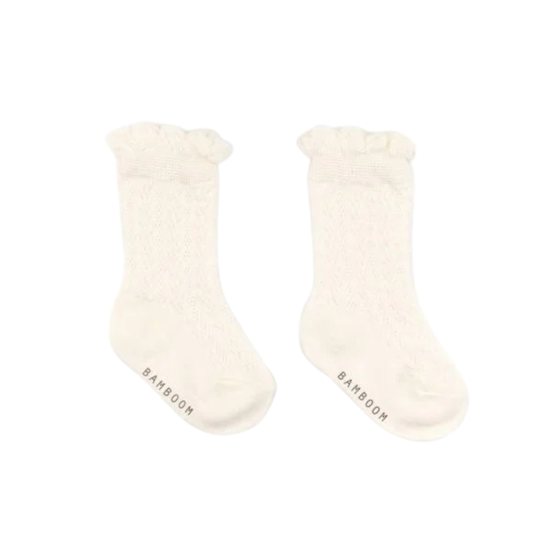 Calza bimba traforata - Panna