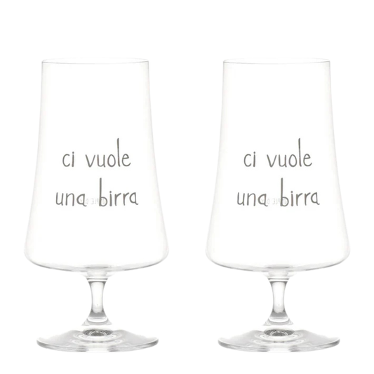 Set 2 calici Ci vuole una birra