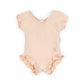 Costume da bagno con spalle coperte - Pink stripes bear
