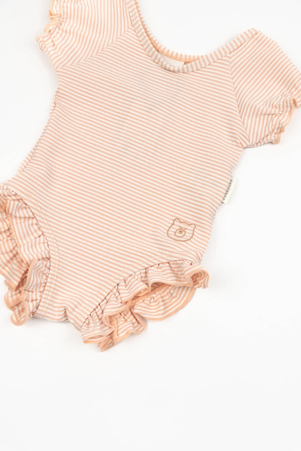 Costume da bagno con spalle coperte - Pink stripes bear