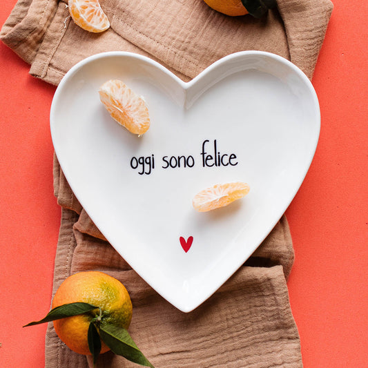 Set 2 Piatti cuore Oggi sono felice