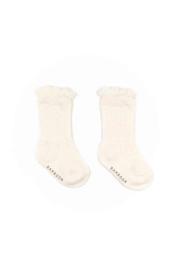 Calza bimba traforata - Panna