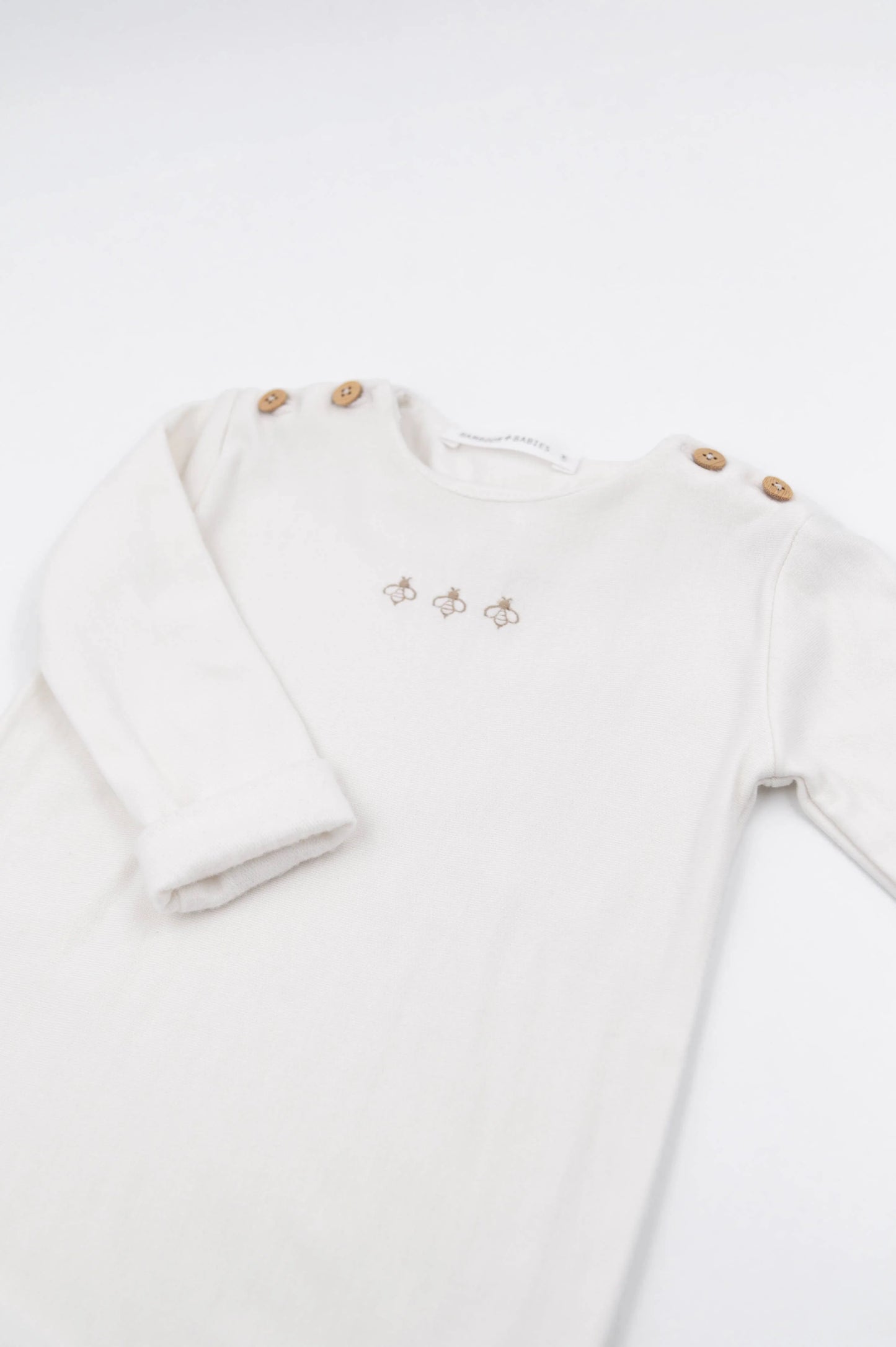 Tutina neonato con piedi Bees - Panna