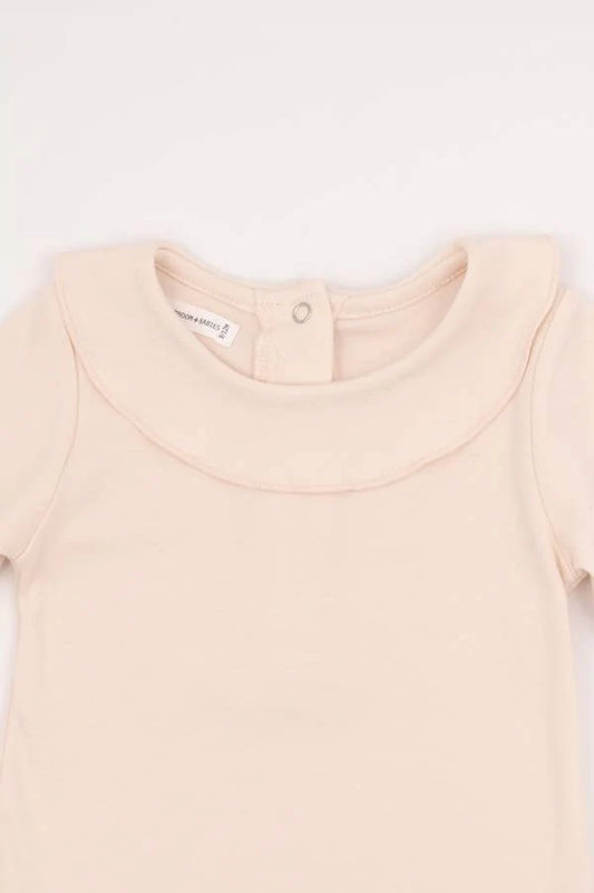 Body bambina collo volant -  Rosa