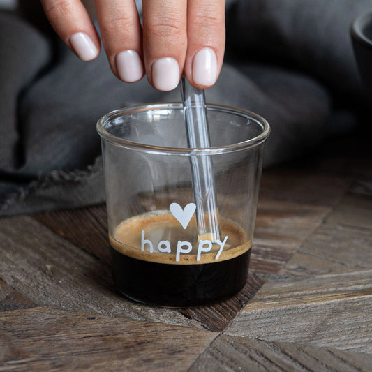 Set 4 bicchieri espresso  Happy bianco