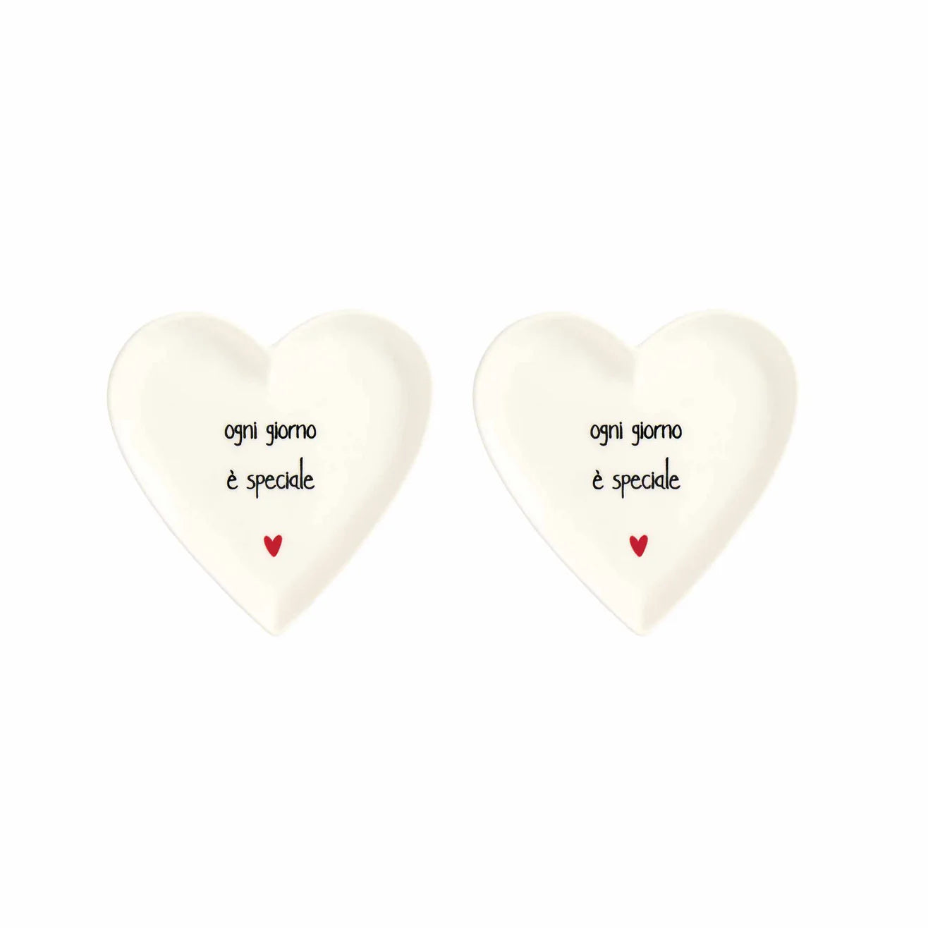 Set 2 Piatti cuore decoro Ogni giorno è speciale