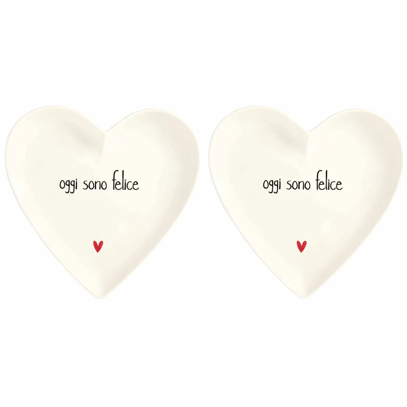 Set 2 Piatti cuore Oggi sono felice