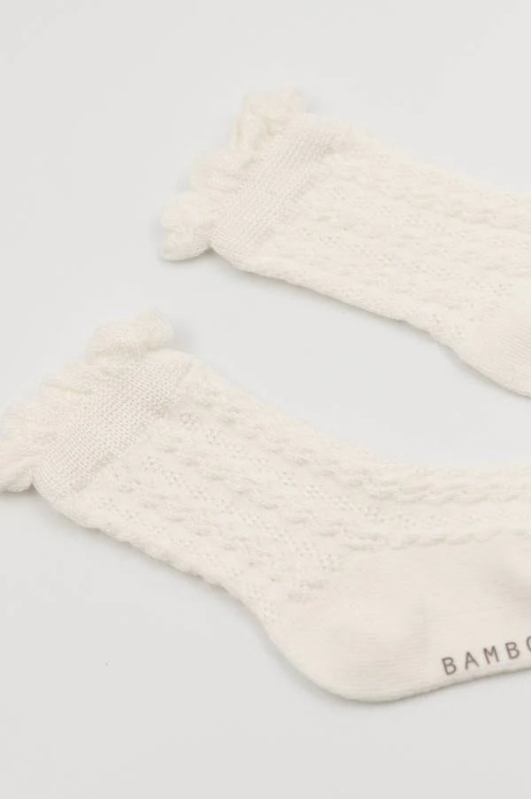 Calza bimba traforata - Panna