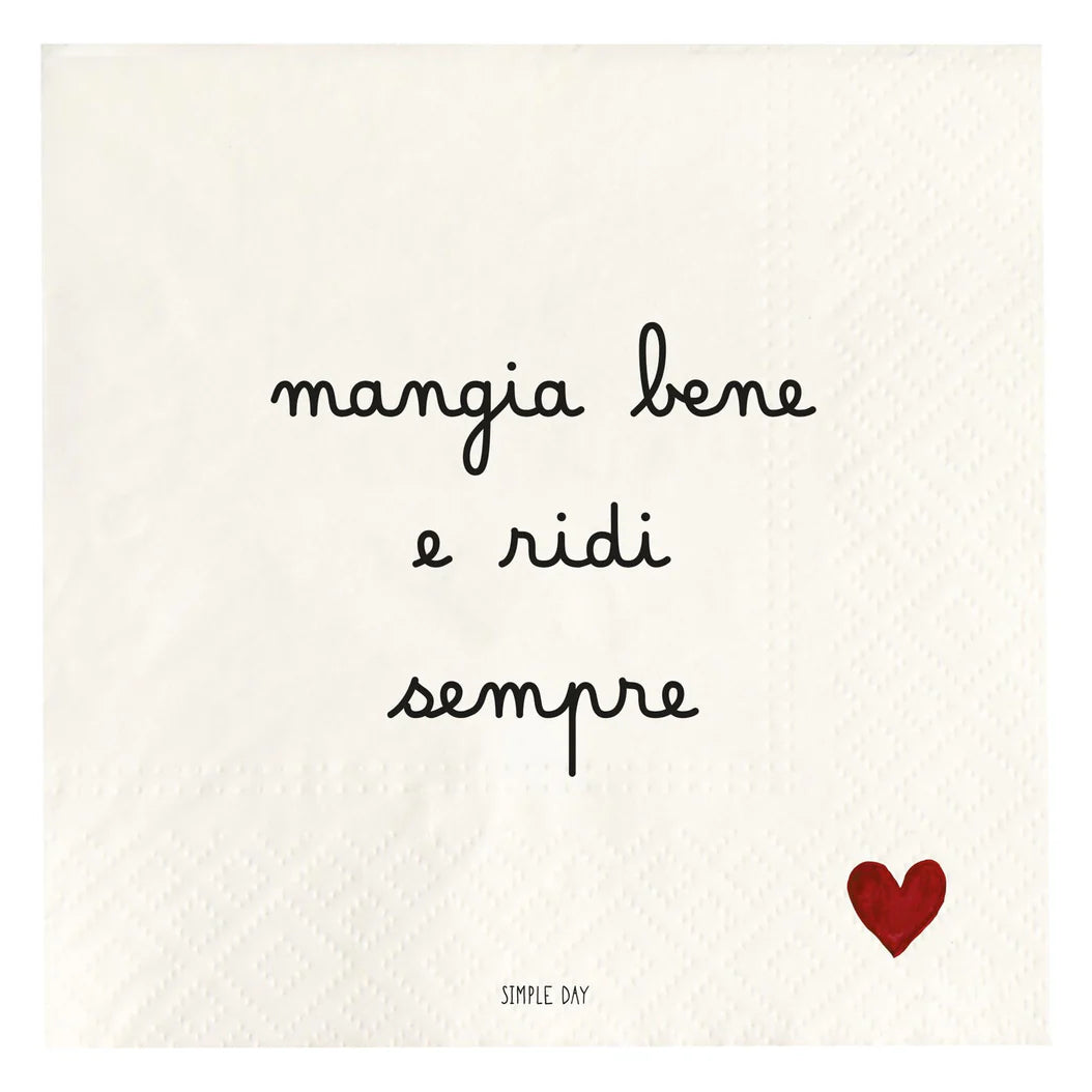 Tovaglioli in carta Mangia bene e ridi sempre