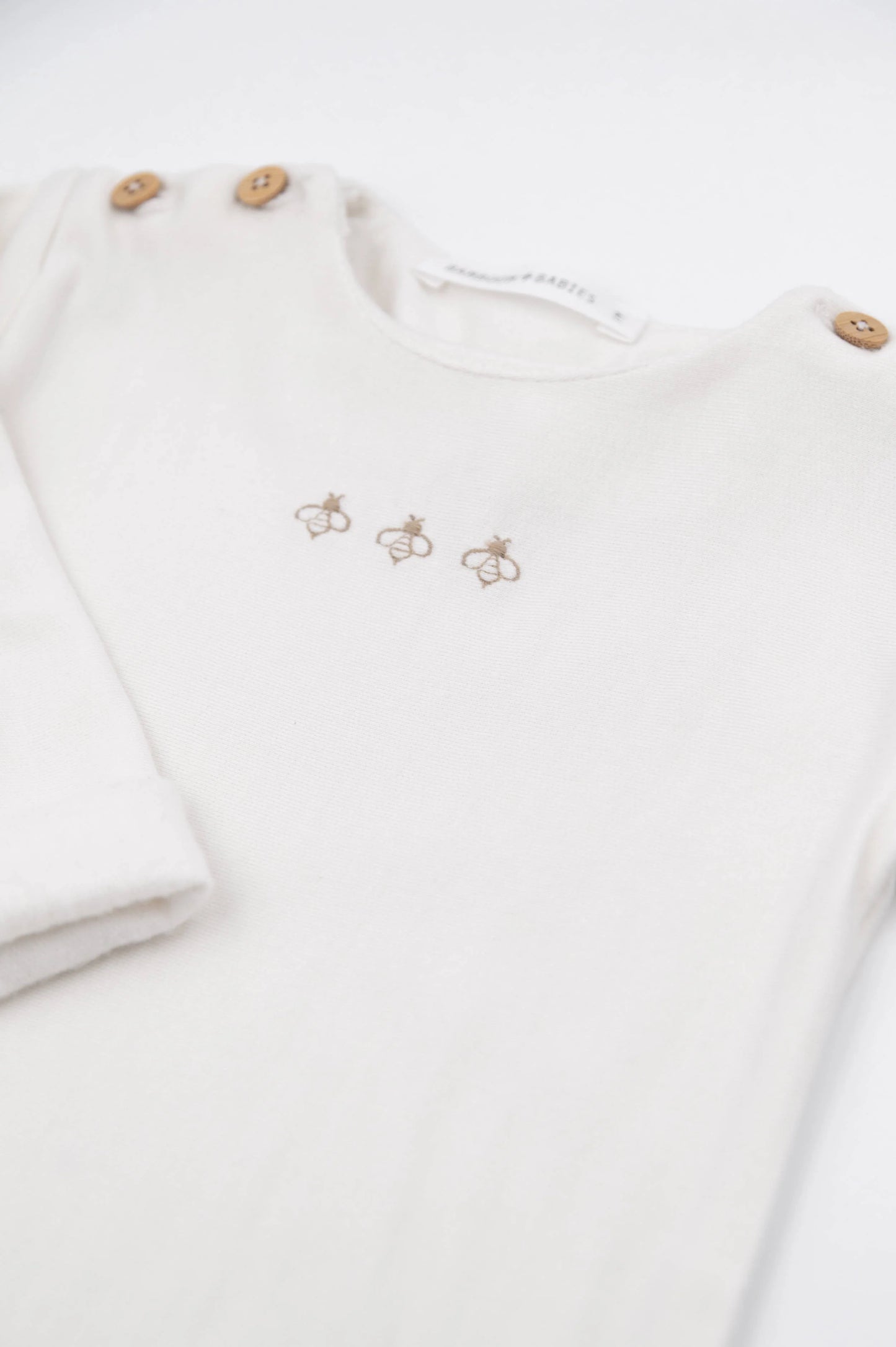 Tutina neonato con piedi Bees - Panna