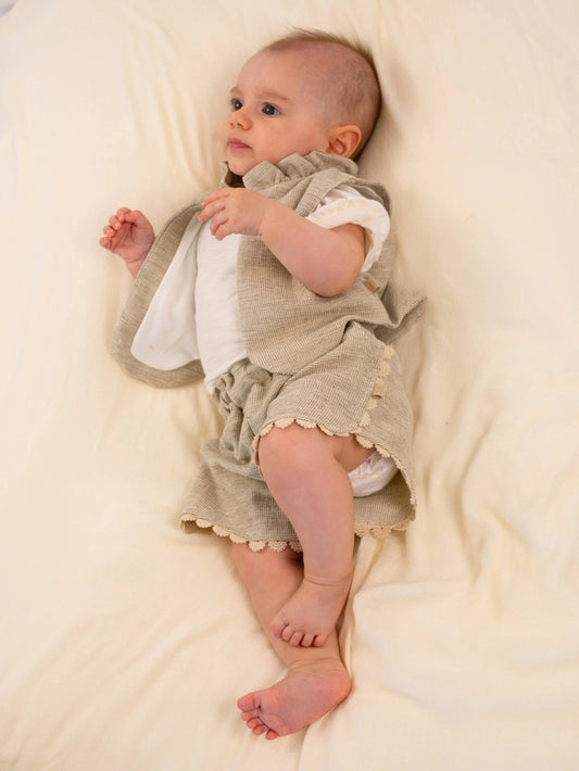 Shorts bimba con bordino - Mustard Sabbia - 18/24M