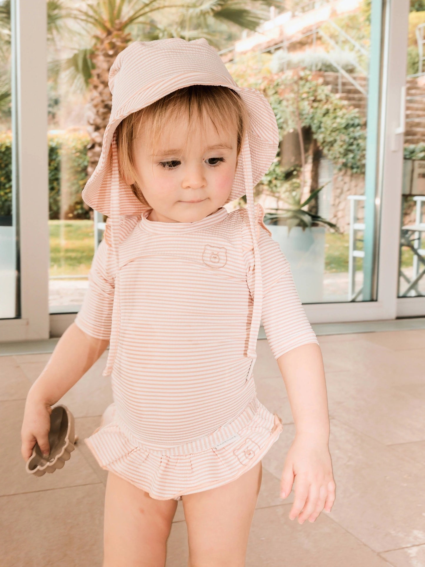 Costume da bagno - Bimba - Pink stripes bear