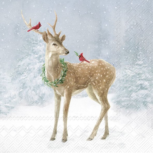 Tovaglioli in carta "Deer In Snow Blue"
