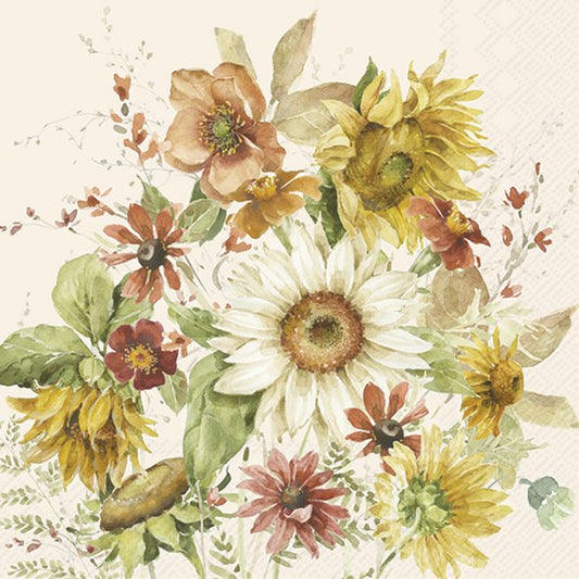 Tovaglioli in carta "Late Summer Flowers" cream