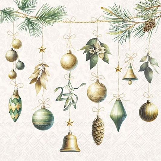 Tovaglioli in carta "Christmas Decorations" cream