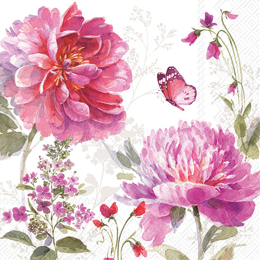 Tovaglioli in carta "Jardin rose” white