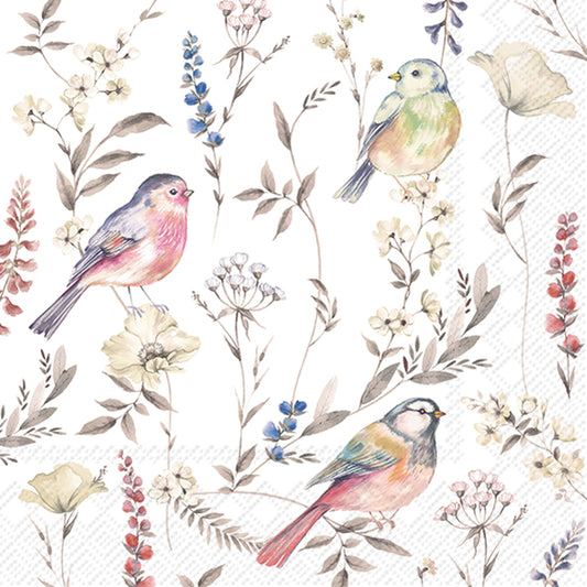 Tovaglioli in carta "Softly faded birds”