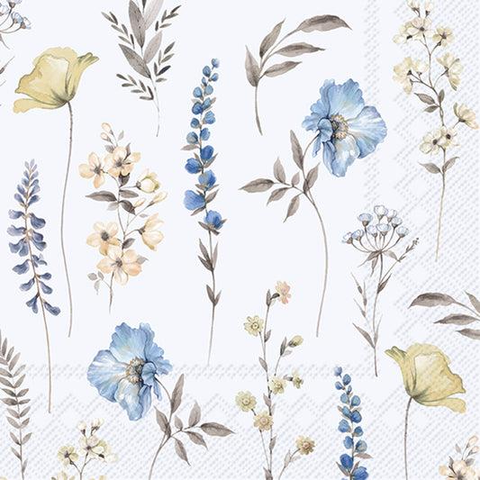 Tovaglioli in carta "Softly faded blooms” light blue