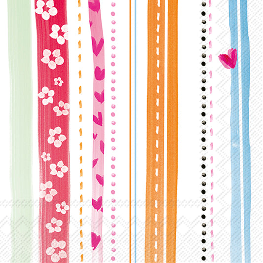Tovaglioli in carta "Joyful stripes” orange