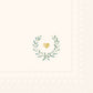 Tovaglioli in carta "Laurel wreath heart” cream