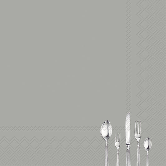 Tovaglioli in carta "Tiny cutlery” grey