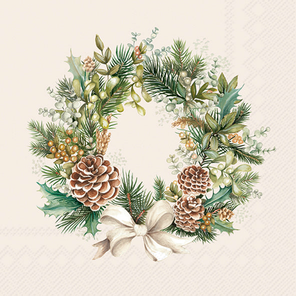 Tovaglioli in carta "Wreath of the forest” cream
