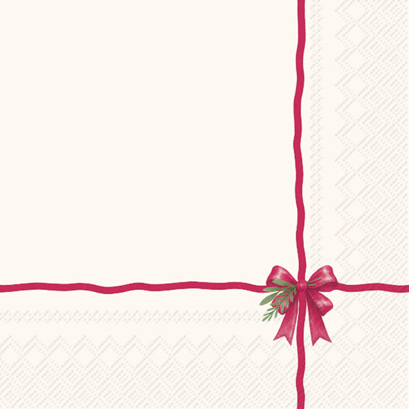 Tovaglioli in carta "Tiny present bow”cream