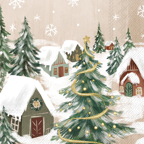 Tovaglioli in carta "Gilded village” cream