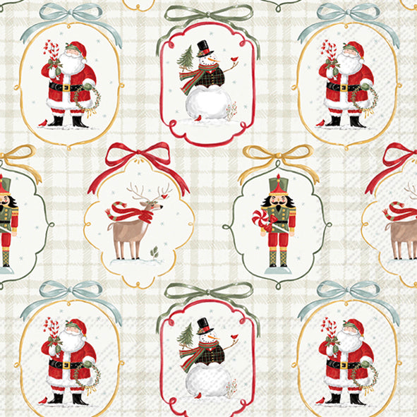 Tovaglioli in carta "Frosty cameos” green